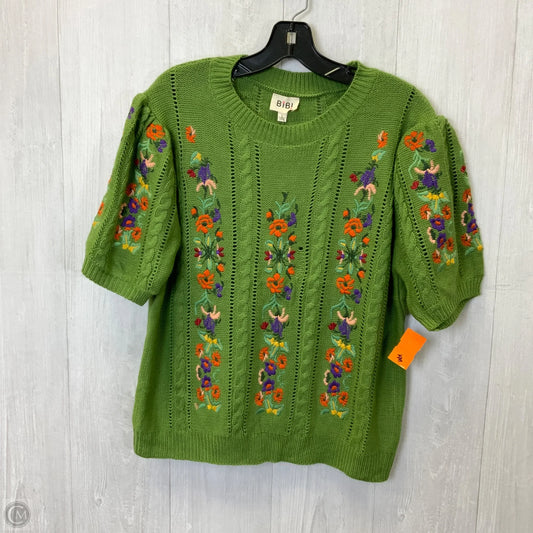 Sweater Short Sleeve By Bibi In Green, Size: L