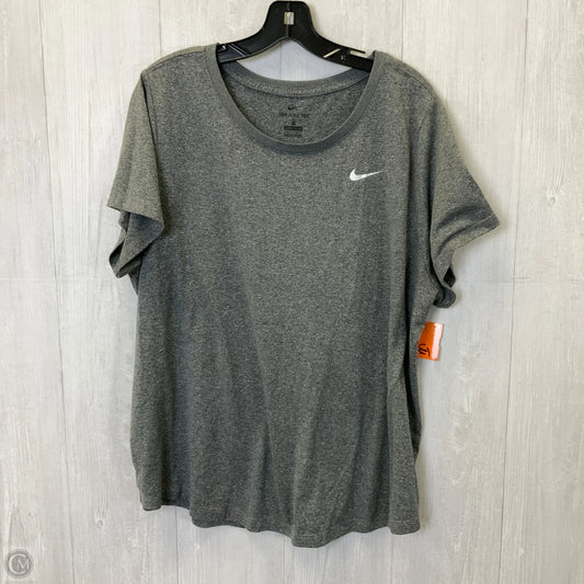 Athletic Top Short Sleeve By Nike In Grey, Size: 3x