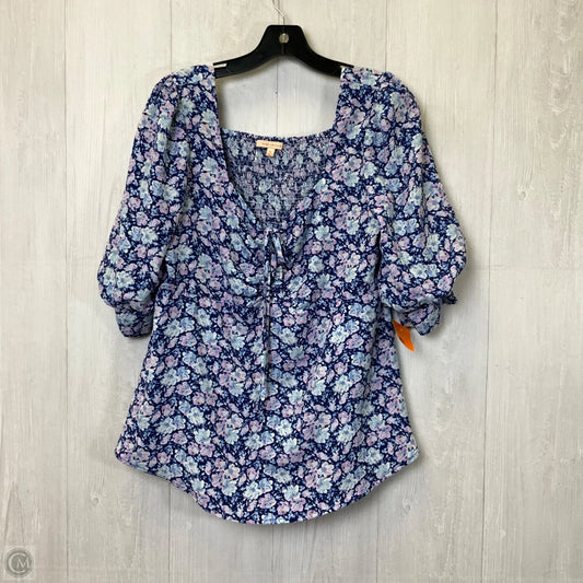 Top Short Sleeve By Skies Are Blue In Blue, Size: M