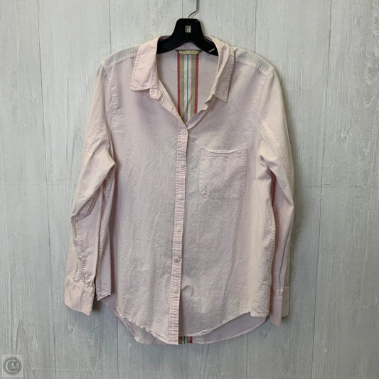 Blouse Long Sleeve By Athleta In Pink, Size: L