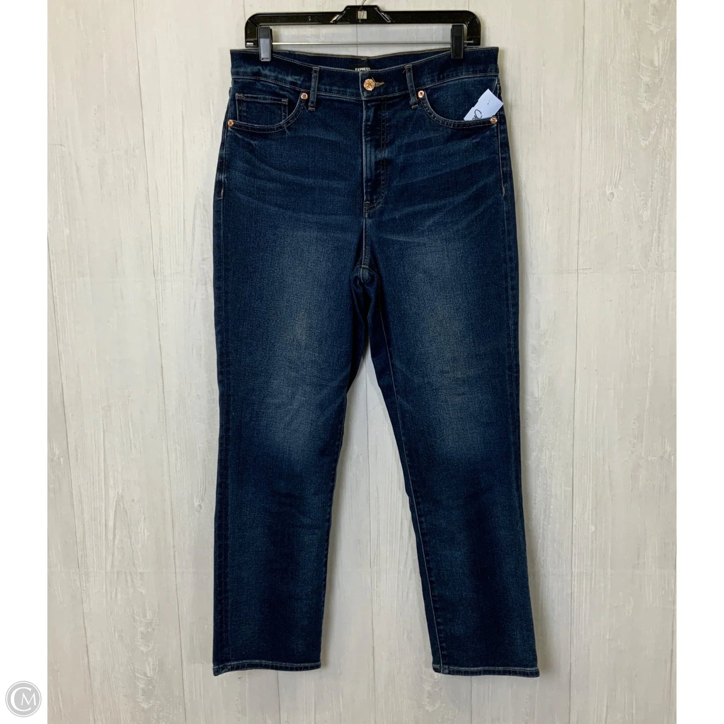 Jeans Straight By Express In Blue Denim, Size: 10