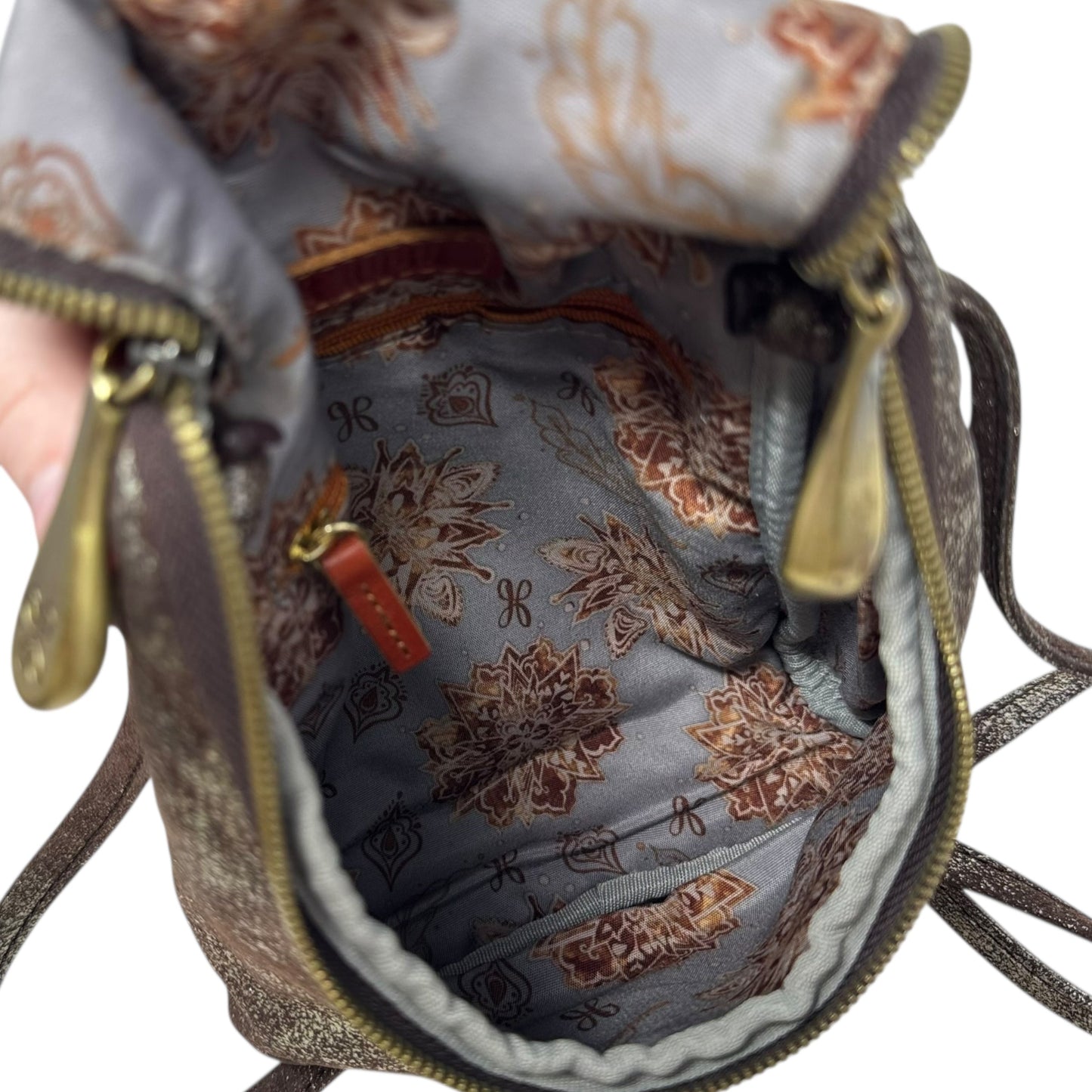 Fern Metallic Crossbody Leather By Hobo Intl, Size: Small