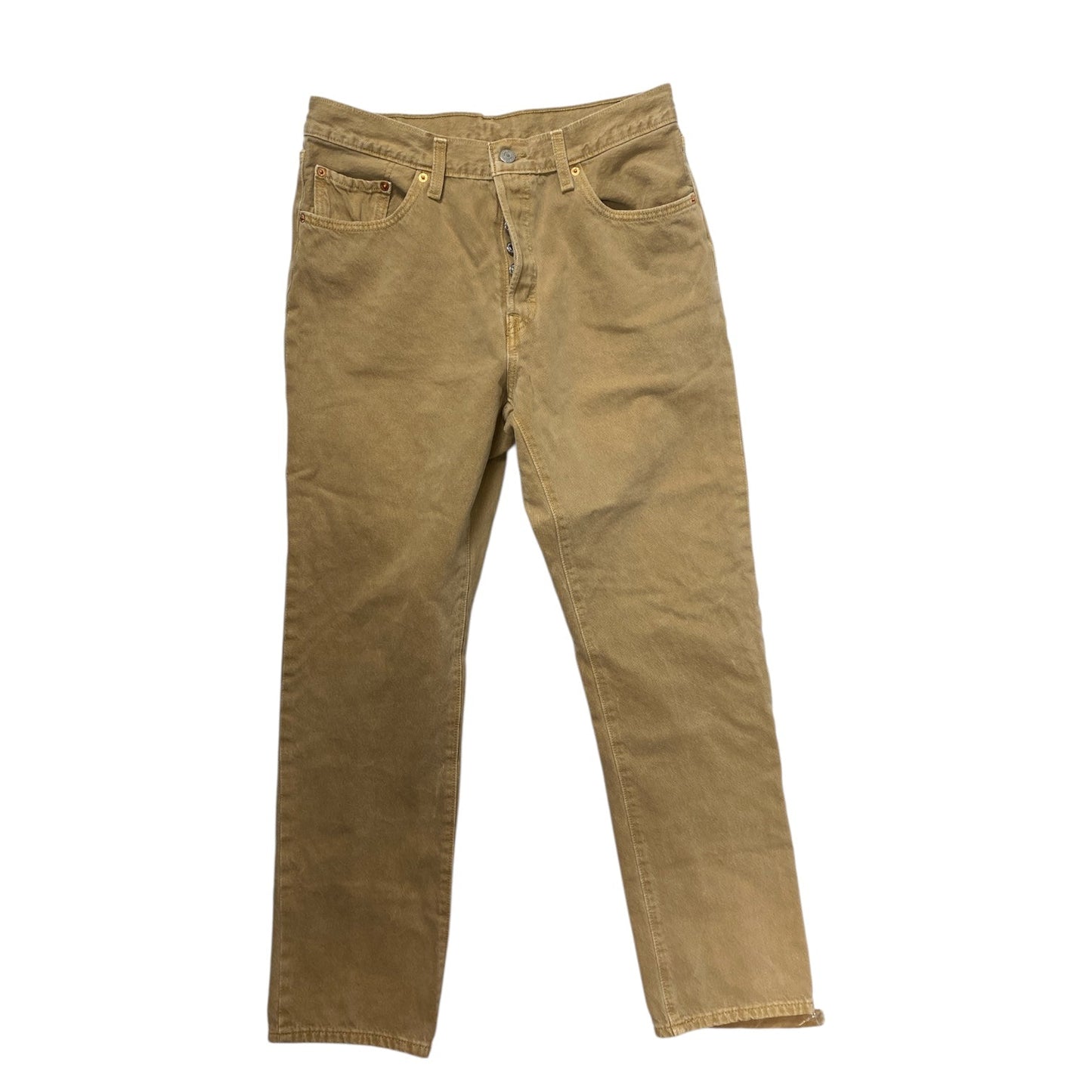 Jeans Straight By Levis In Brown Denim, Size:12