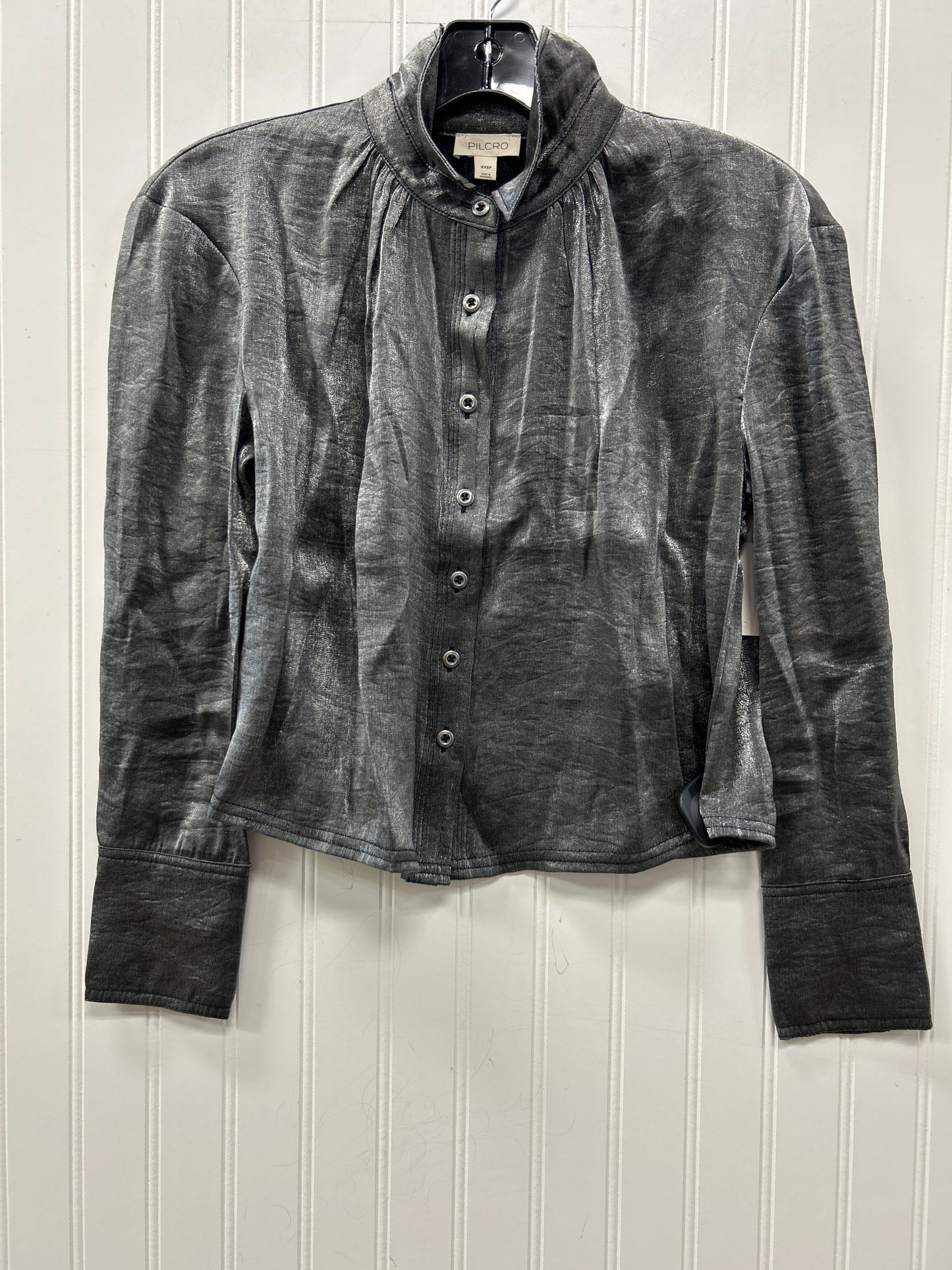 Blouse Ls By Pilcro In Grey, Size:Xxsp