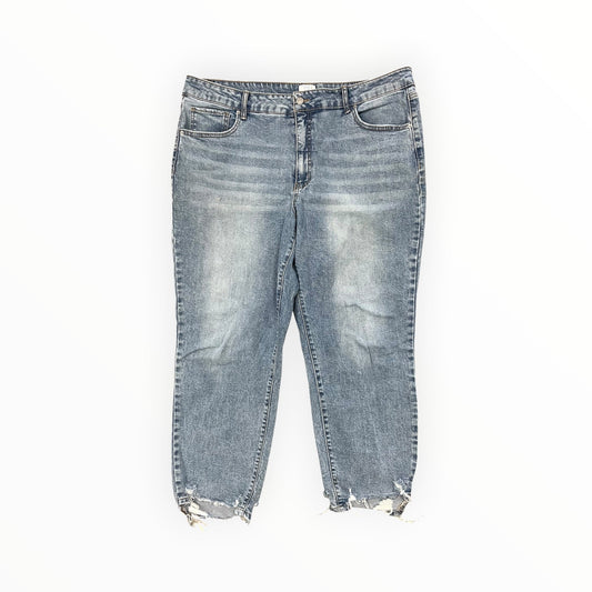 Jeans Straight By Time And Tru In Blue Denim, Size:18