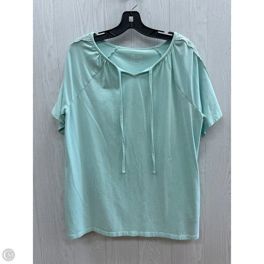 Top Short Sleeve By Denim And Company In Mint, Size: M