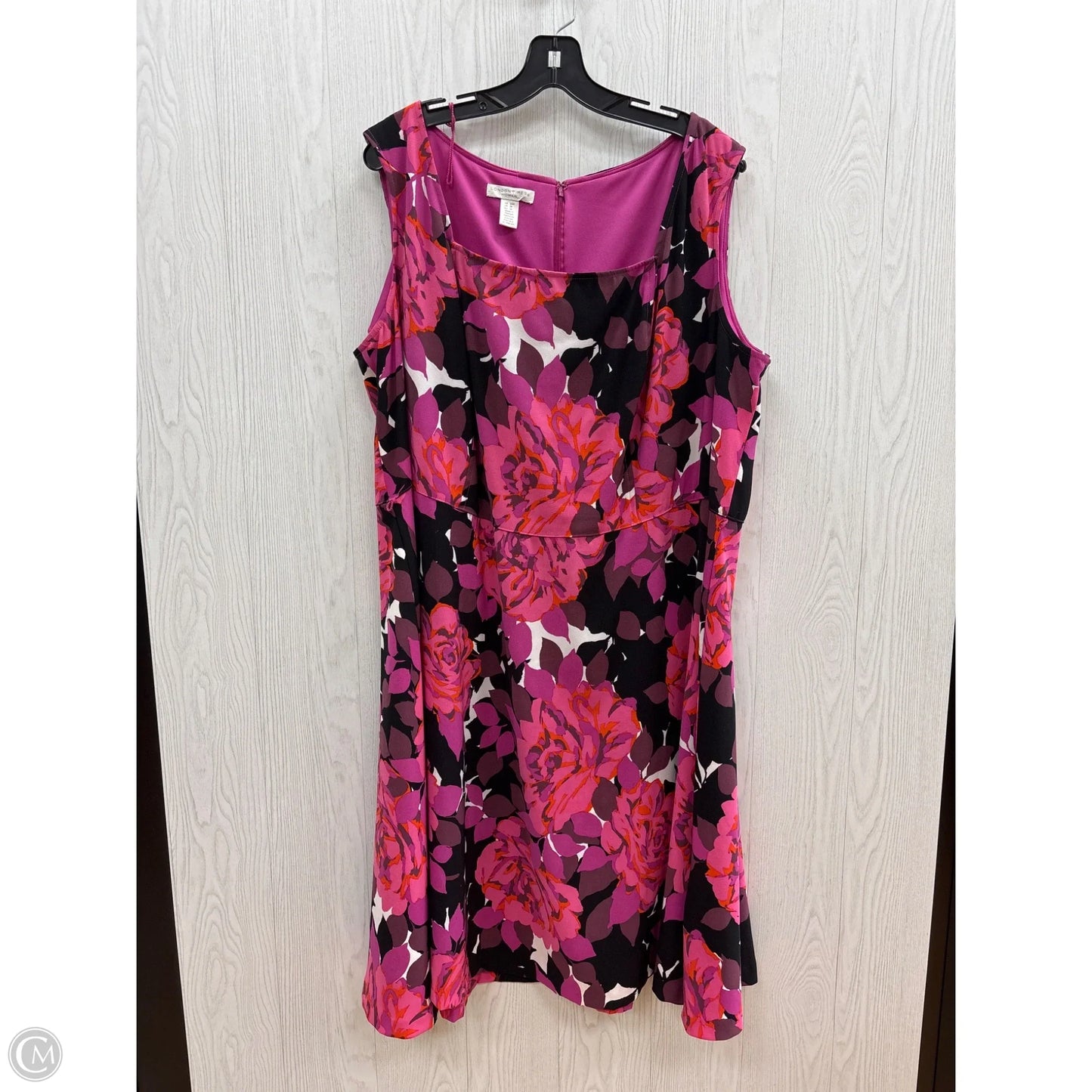 Dress Casual Midi By London Times In Pink Purple, Size: 24