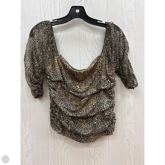 Top Short Sleeve By Anthropologie In Animal Print, Size: M