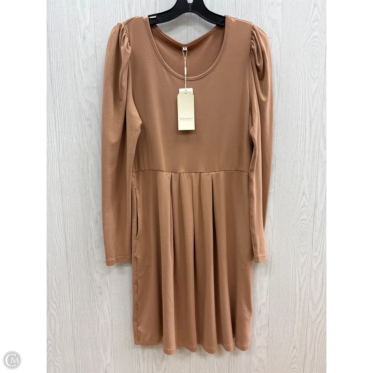 Dress Casual Midi By Clothes Mentor In Tan, Size: M