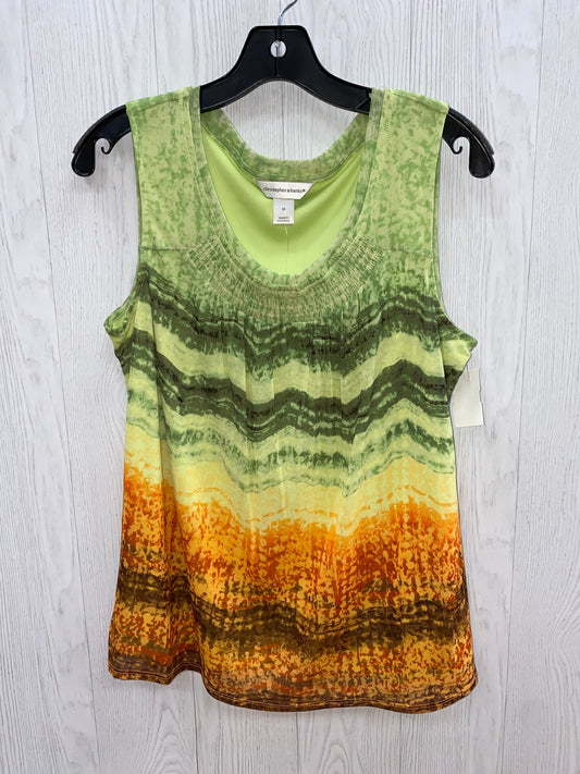 Green & Orange Top Sleeveless Christopher And Banks, Size M