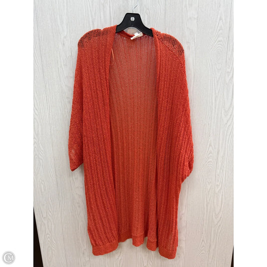Cardigan By Clothes Mentor In Orange, Size: 3x