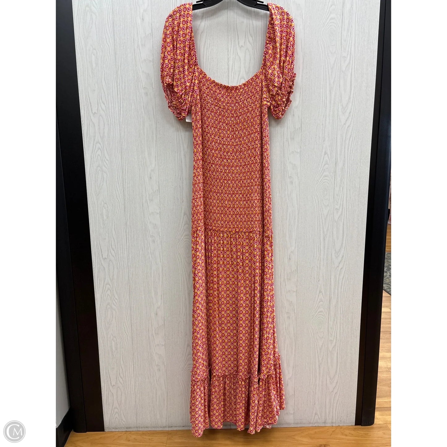 Dress Casual Maxi By Clothes Mentor In Pink & Yellow, Size: L