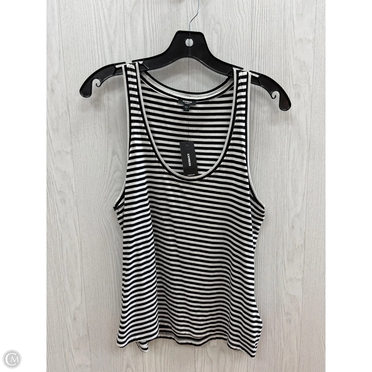 Top Sleeveless By Express In Black & White, Size: S