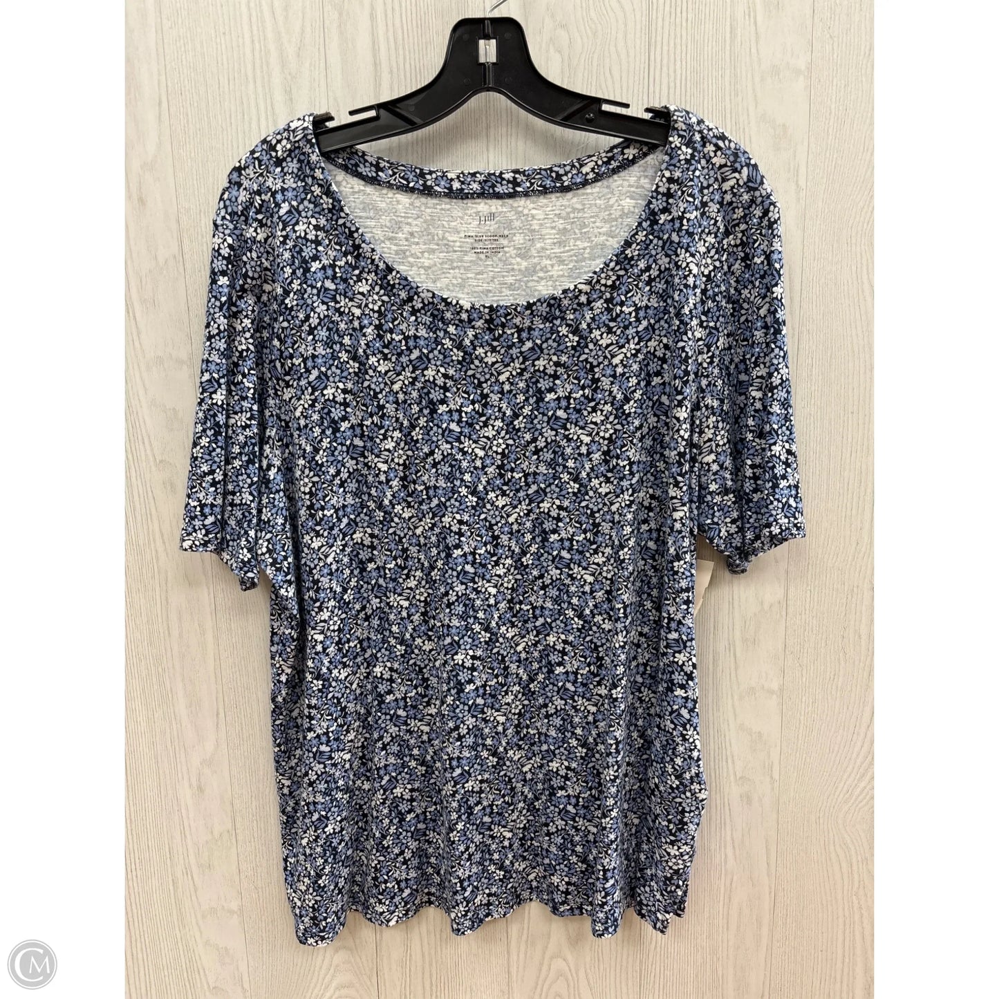 Top Short Sleeve By J. Jill In Floral Print, Size: Xl