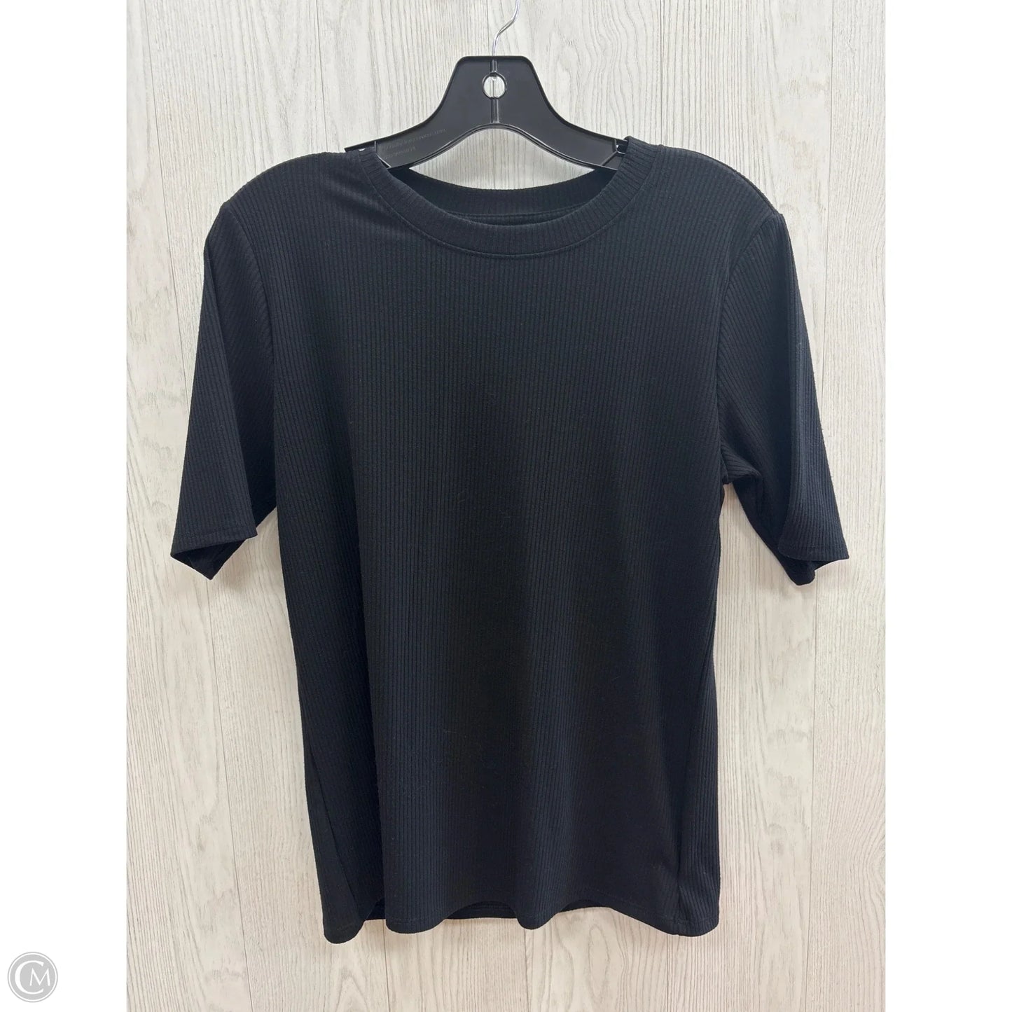 Top Short Sleeve By Simply Vera In Black, Size: L