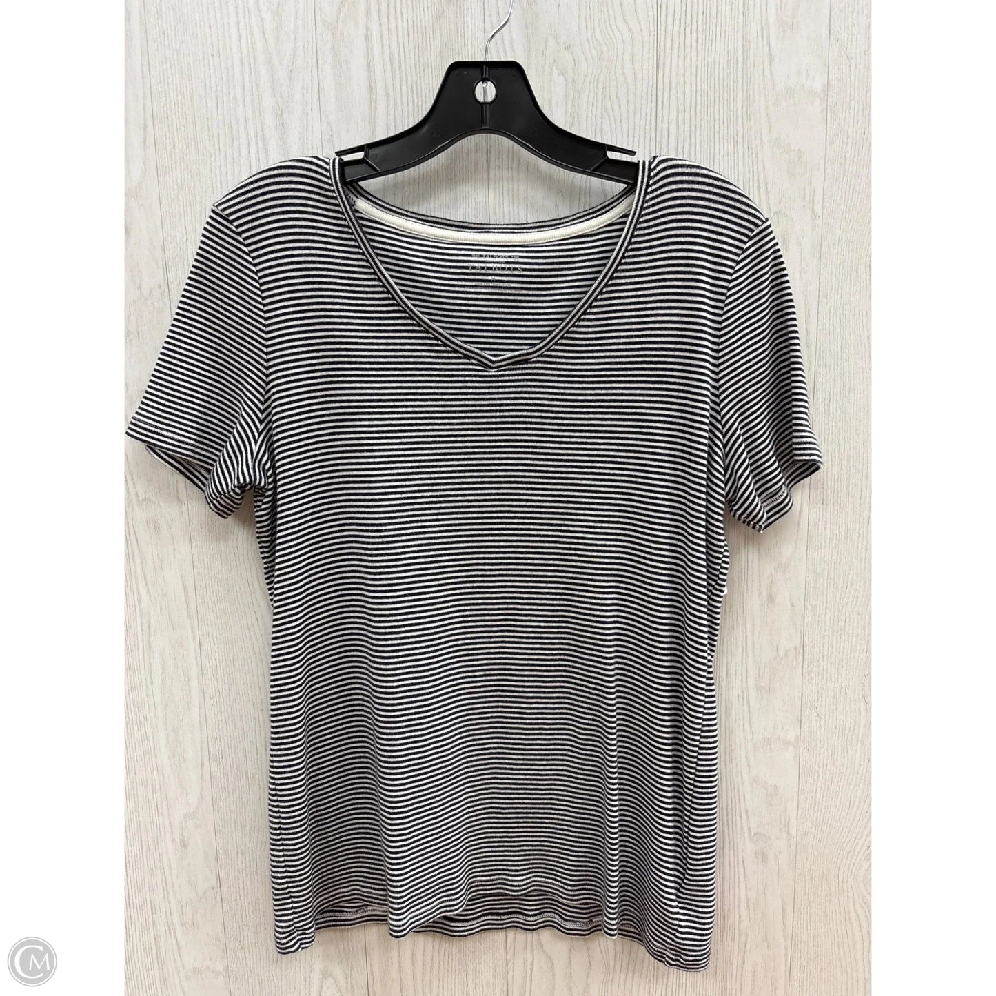 Top Short Sleeve By Talbots In Blue & White, Size: M