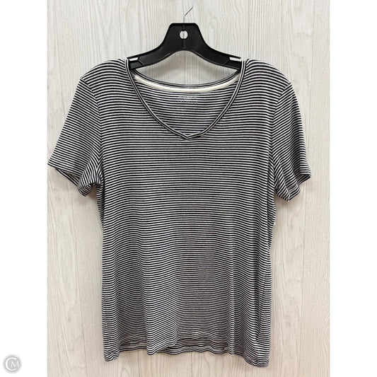 Top Short Sleeve By Talbots In Blue & White, Size: M