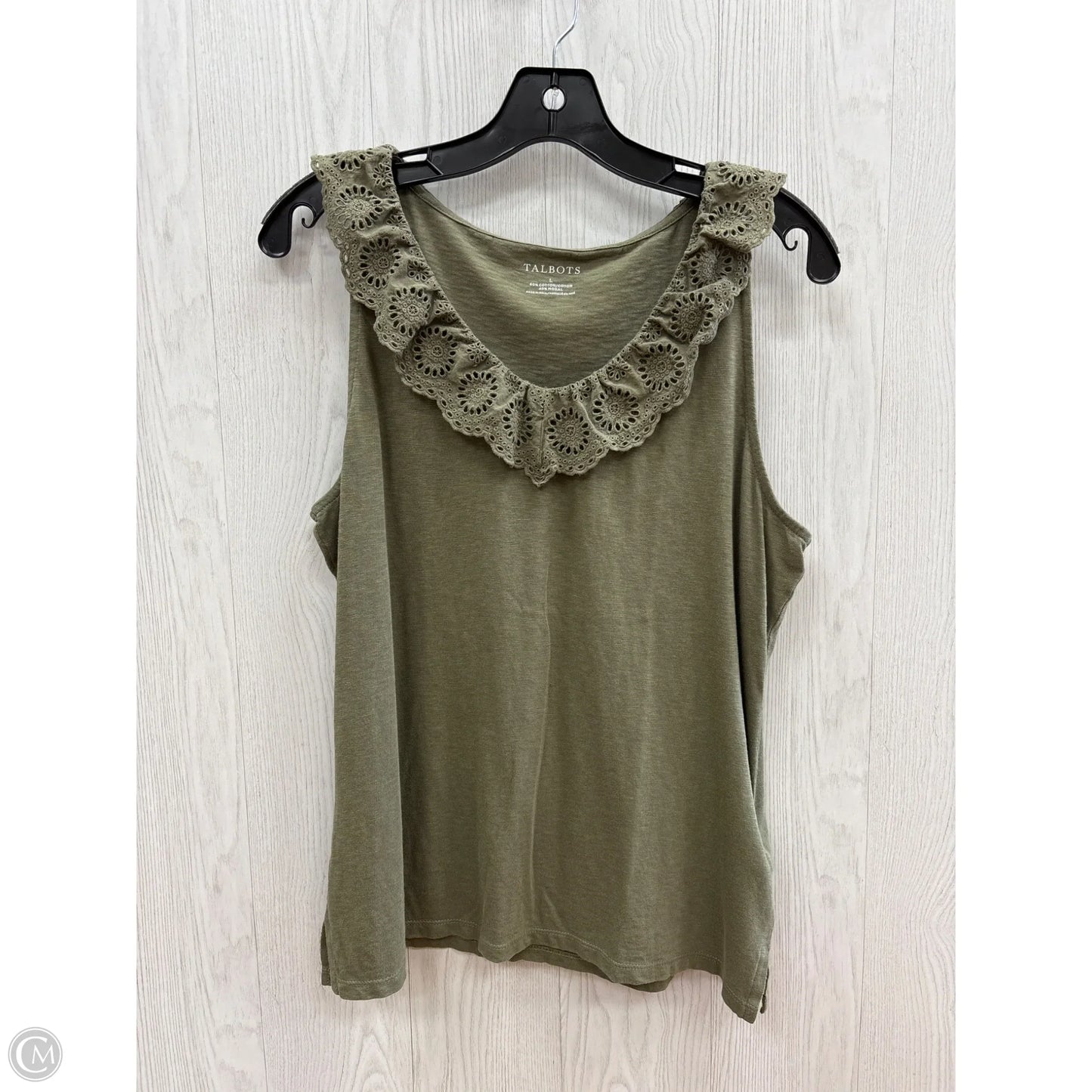 Top Sleeveless By Talbots In Green, Size: L