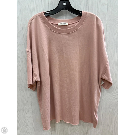 Top Short Sleeve By Zenana Outfitters In Pink, Size: L