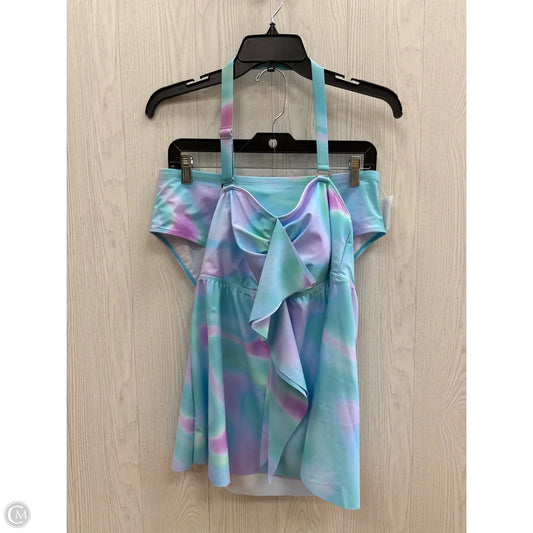 Swimsuit 2pc By Clothes Mentor In Blue & Pink, Size: L