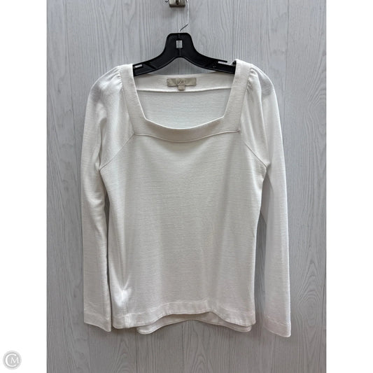 Top Long Sleeve Basic By Loft In White, Size: S