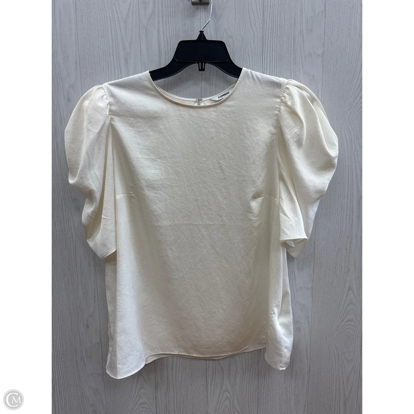 Top Short Sleeve By Express In Cream, Size: L
