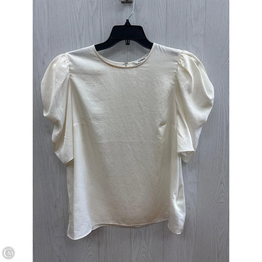 Top Short Sleeve By Express In Cream, Size: L