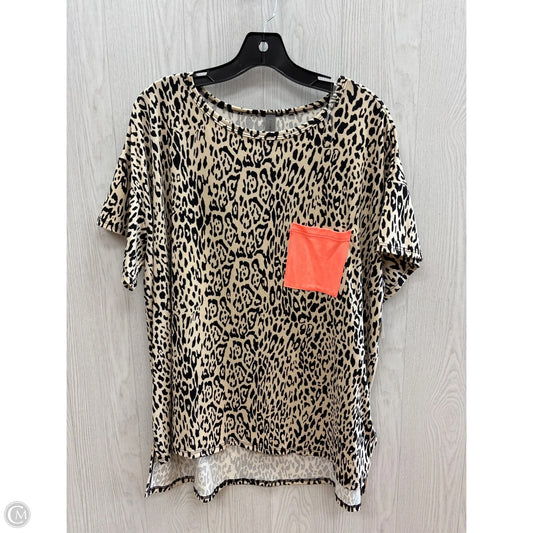 Top Short Sleeve By Honeyme In Animal Print, Size: Xl