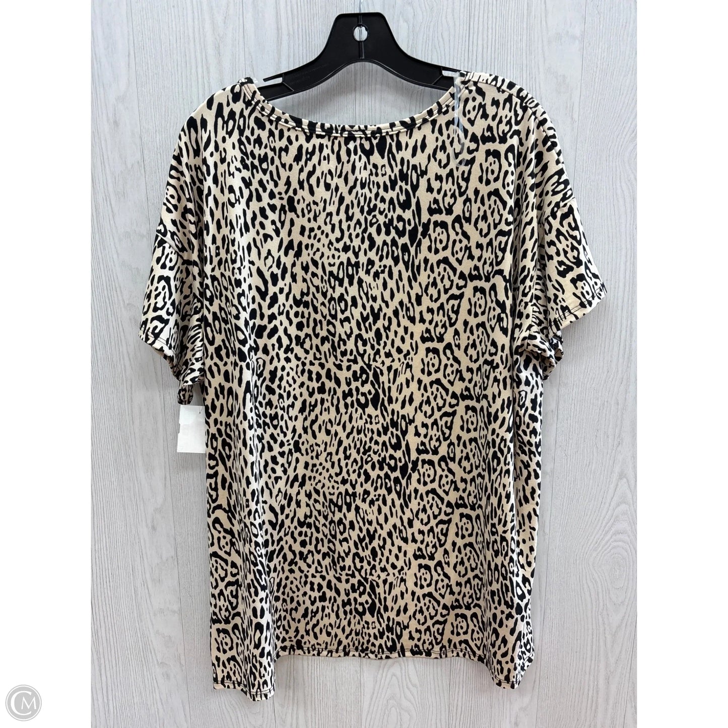 Top Short Sleeve By Honeyme In Animal Print, Size: Xl