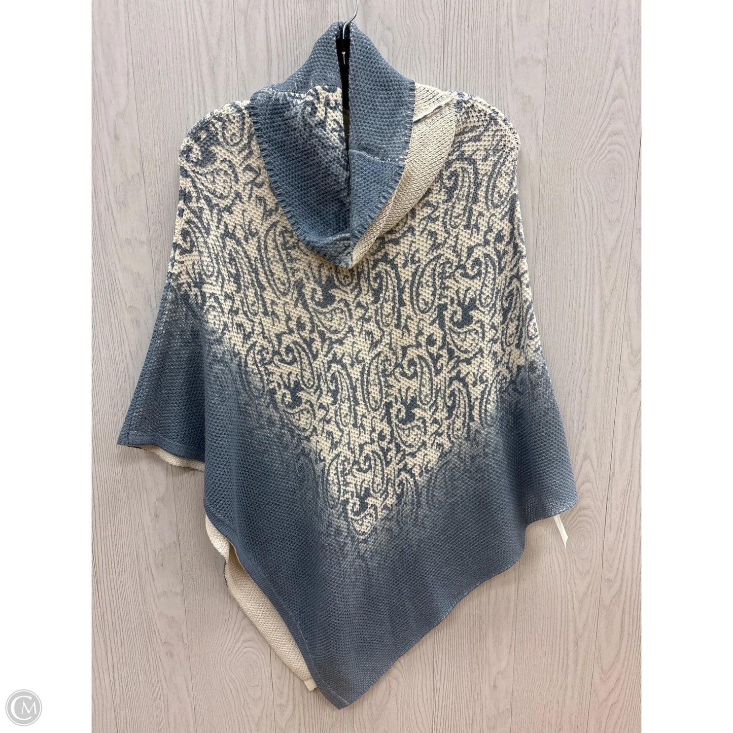 Sweater By Chicos In Blue & Cream, Size: Osfm