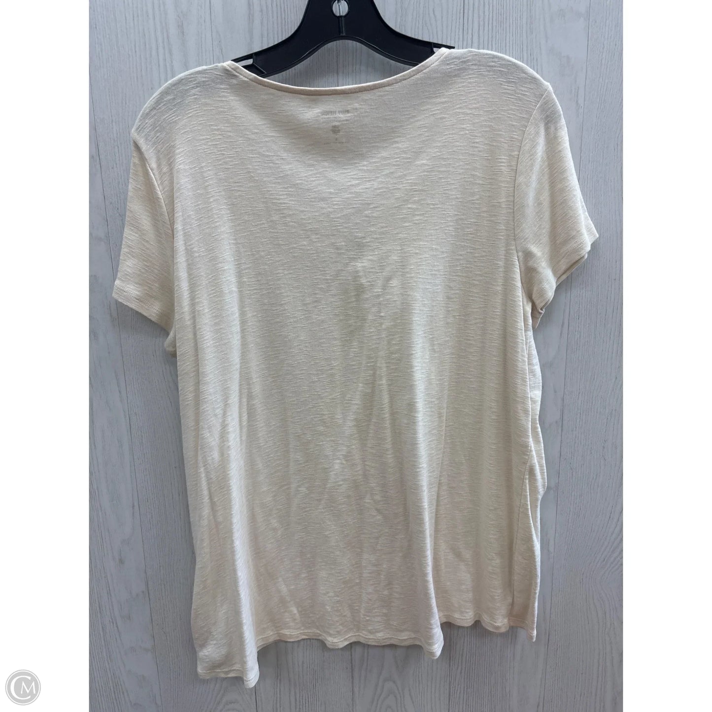 Top Short Sleeve By Ruff Hewn In Cream, Size: L