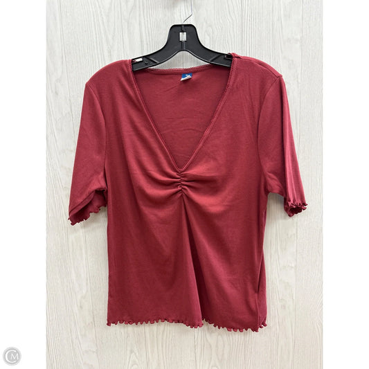 Top Short Sleeve By Old Navy In Maroon, Size: Xl