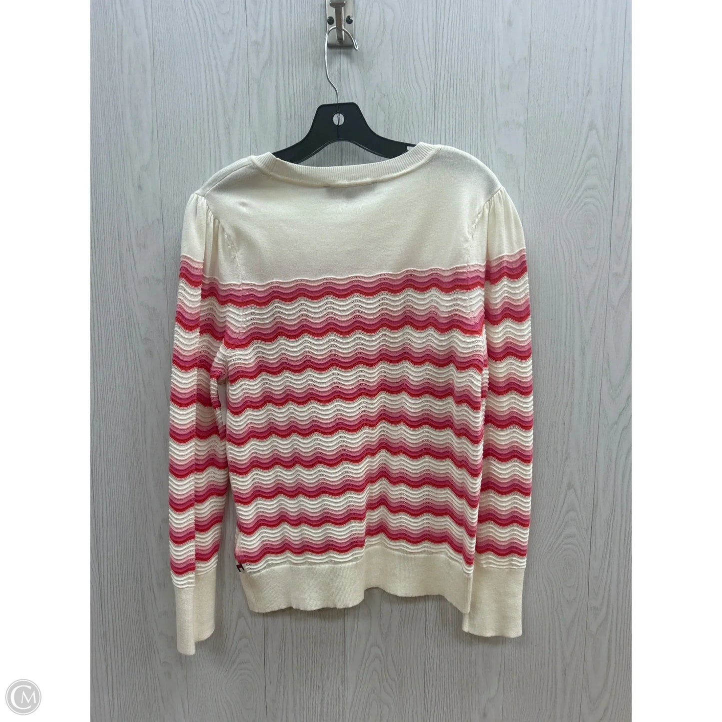 Sweater By Tommy Hilfiger In Pink & White, Size: L