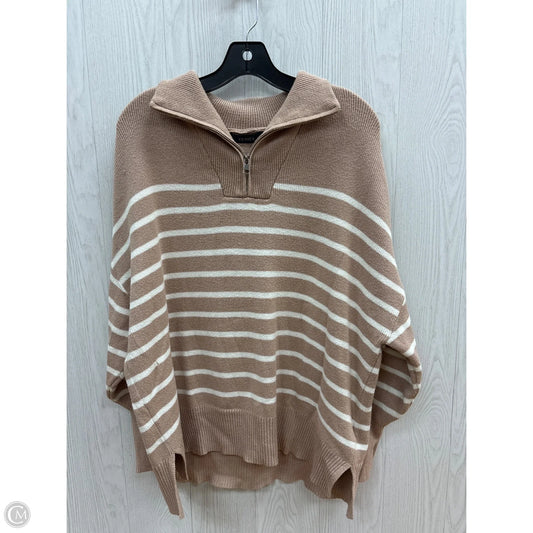 Sweater By Zesica In Tan & White, Size: M