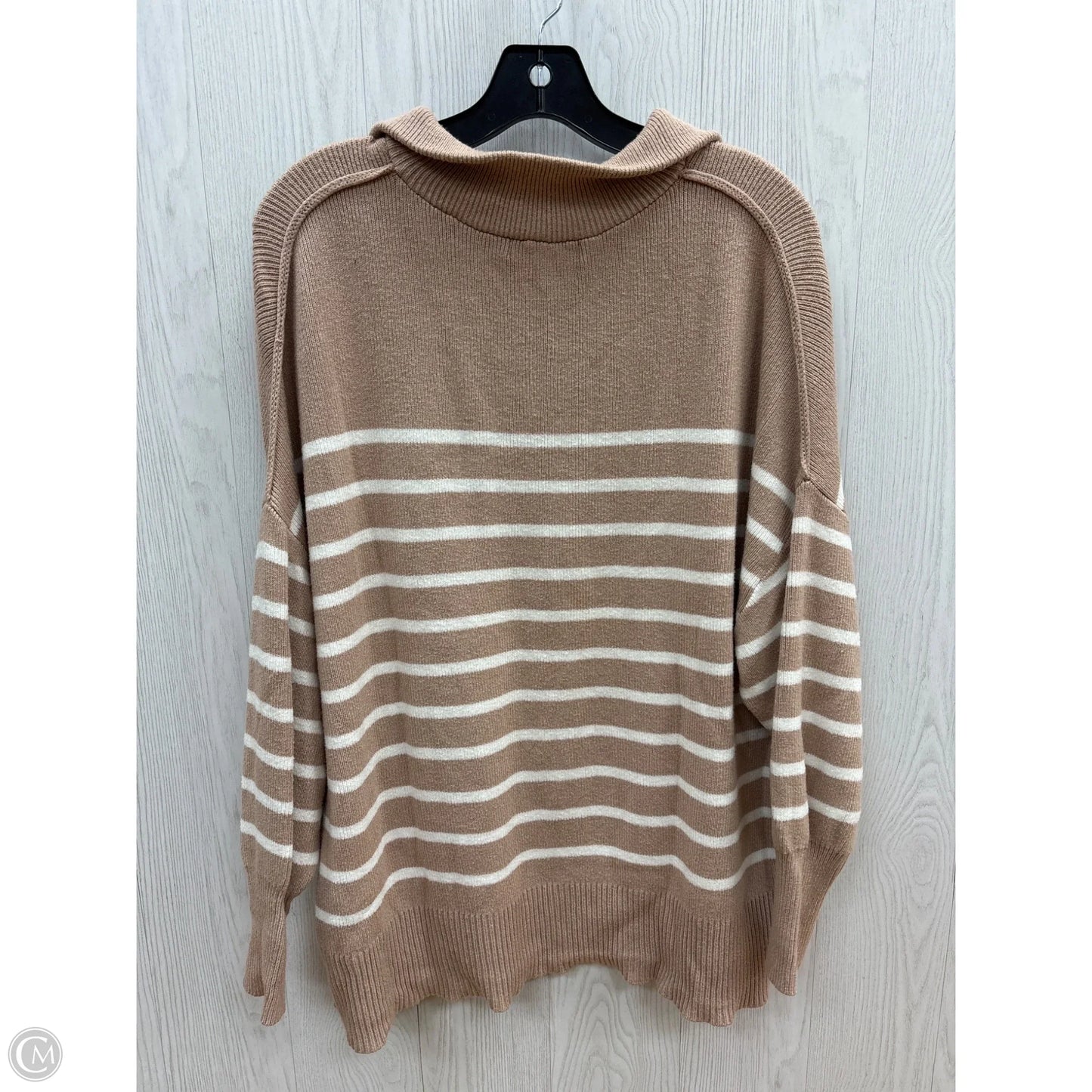 Sweater By Zesica In Tan & White, Size: M