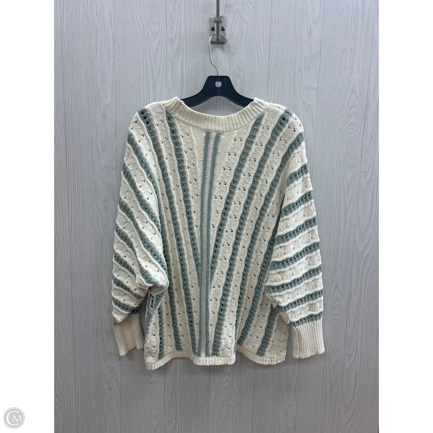 Sweater By Maurices In Cream & Green, Size: Xl
