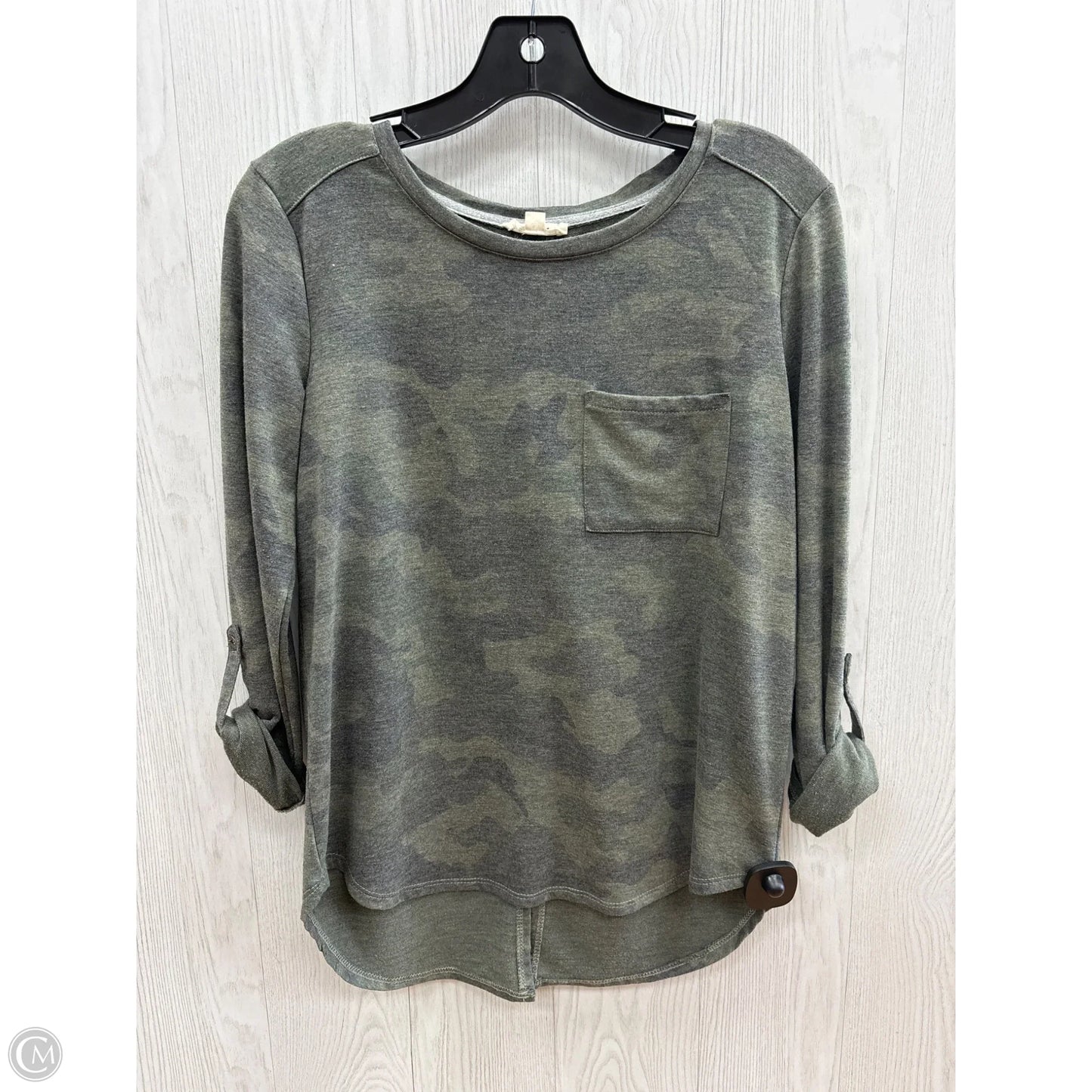 Top 3/4 Sleeve By Jane And Delancey In Camouflage Print, Size: S