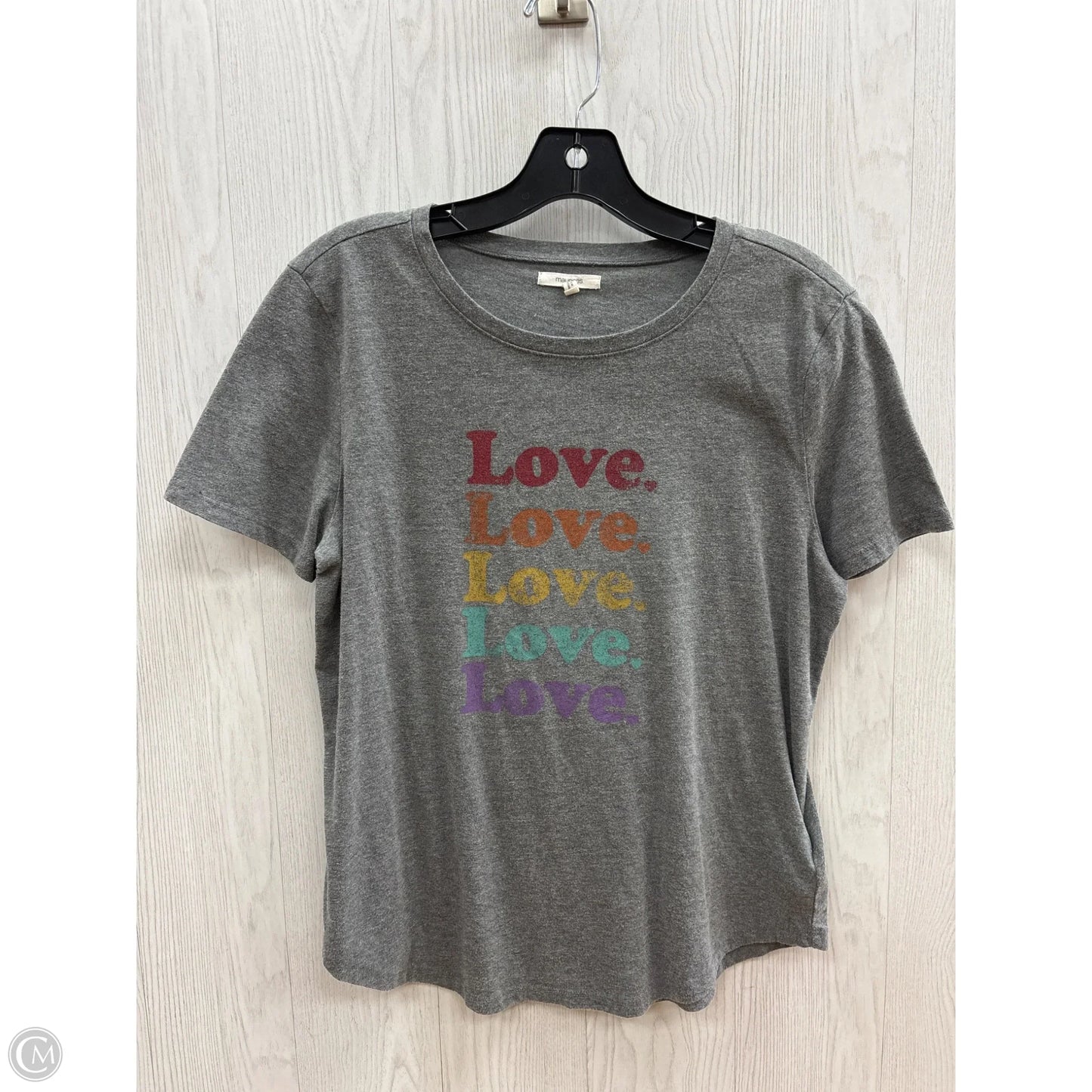 Top Short Sleeve Basic By Maurices In Grey, Size: M