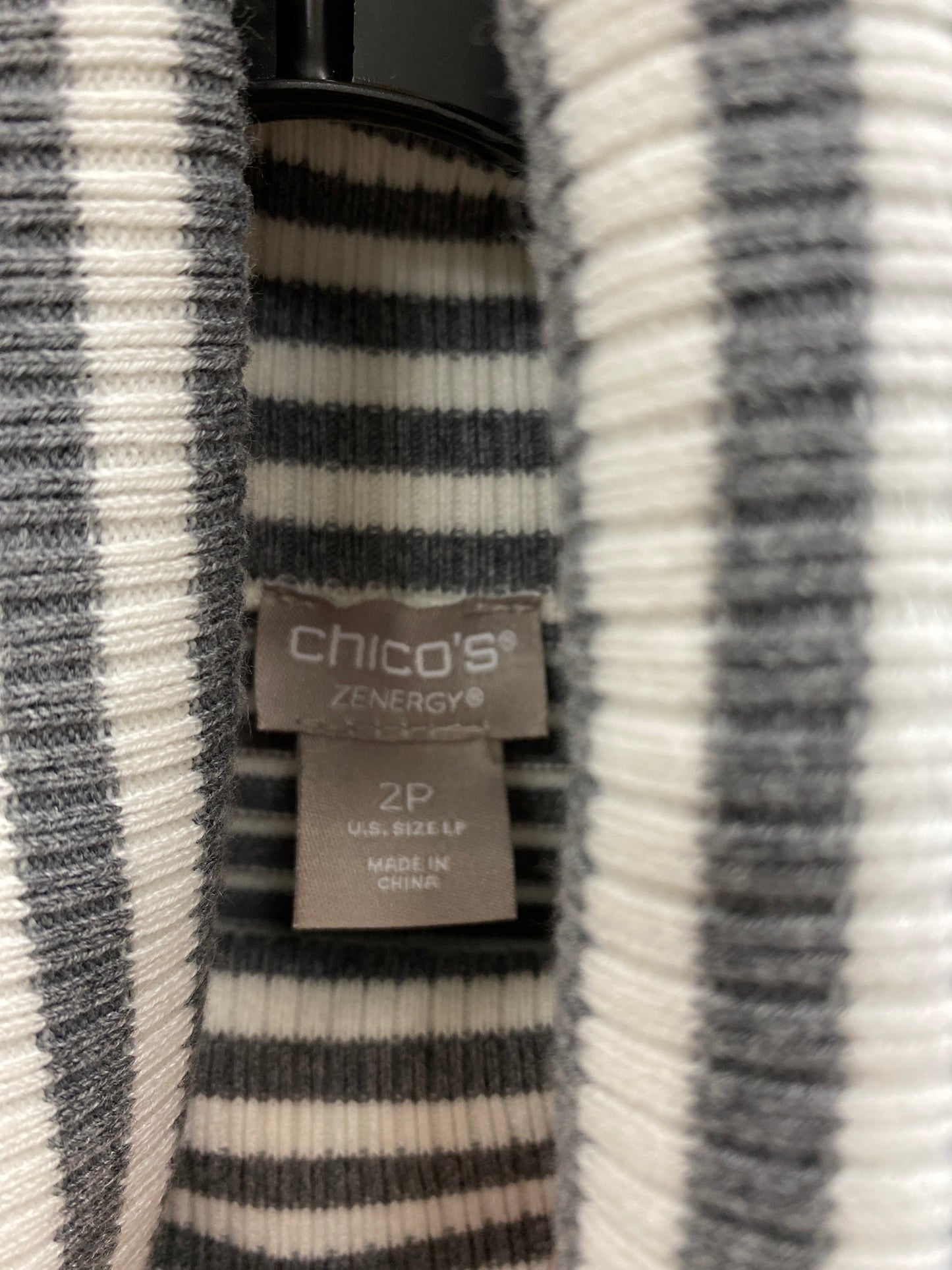 Top Long Sleeve By Chicos In Striped Pattern, Size: L