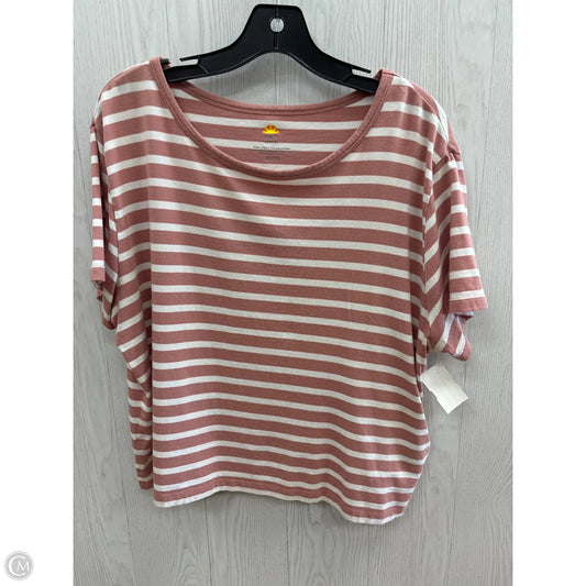 Top Short Sleeve Basic By C And C In Peach, Size: Xl