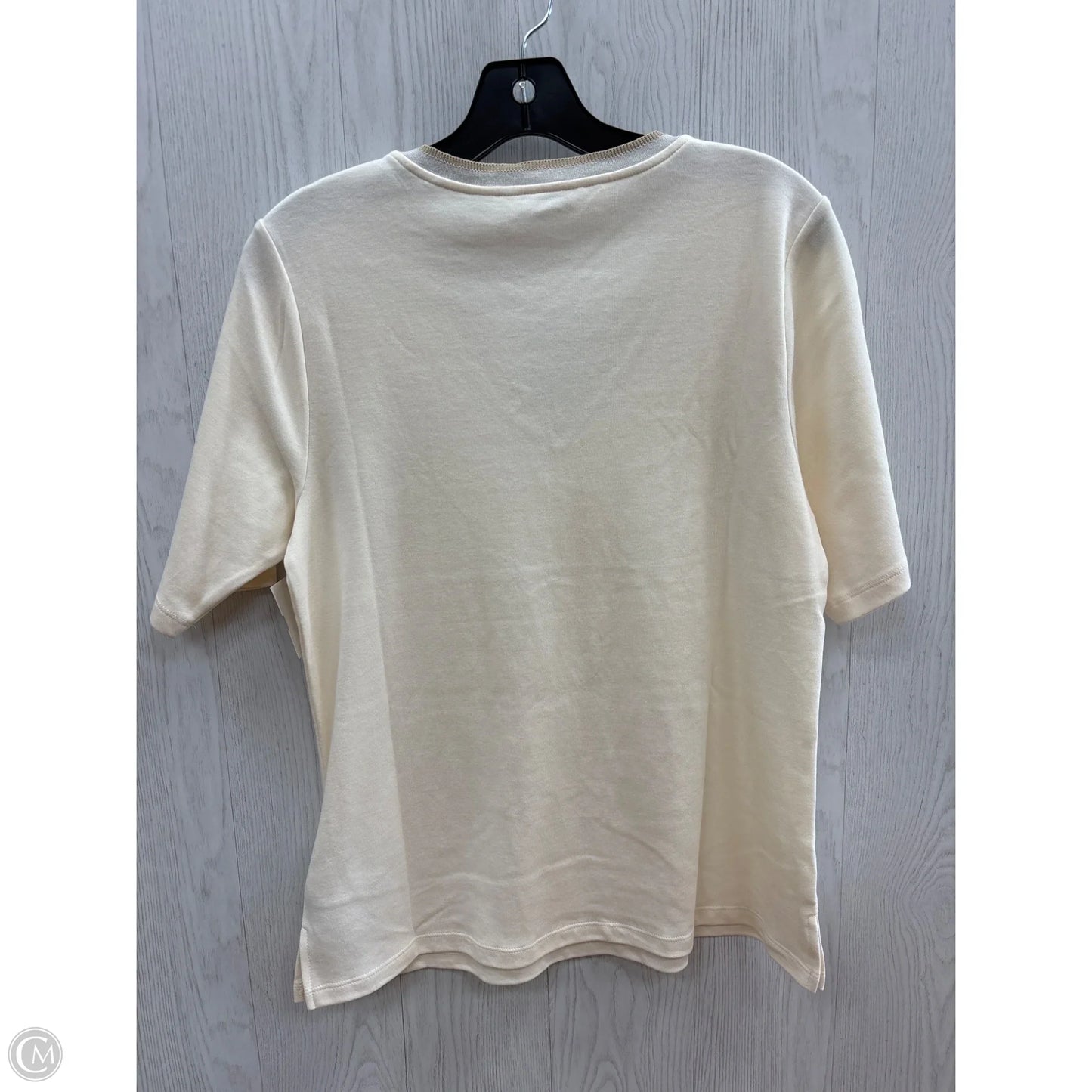 Top Short Sleeve By Isaac Mizrahi Live Qvc In Cream, Size: S