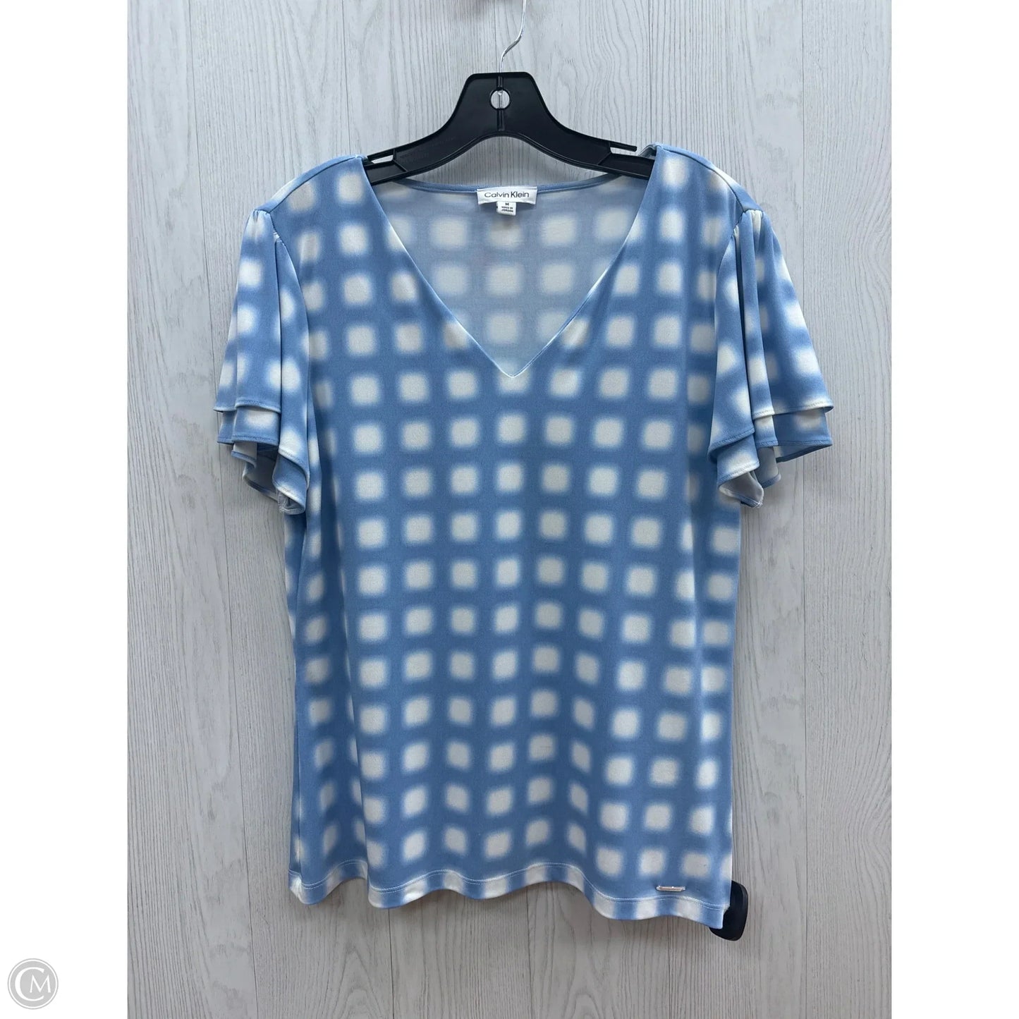 Top Short Sleeve By Calvin Klein In Blue, Size: M