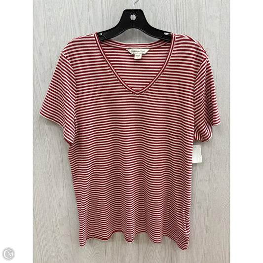 Top Short Sleeve Basic By Coldwater Creek In Red & White, Size: L