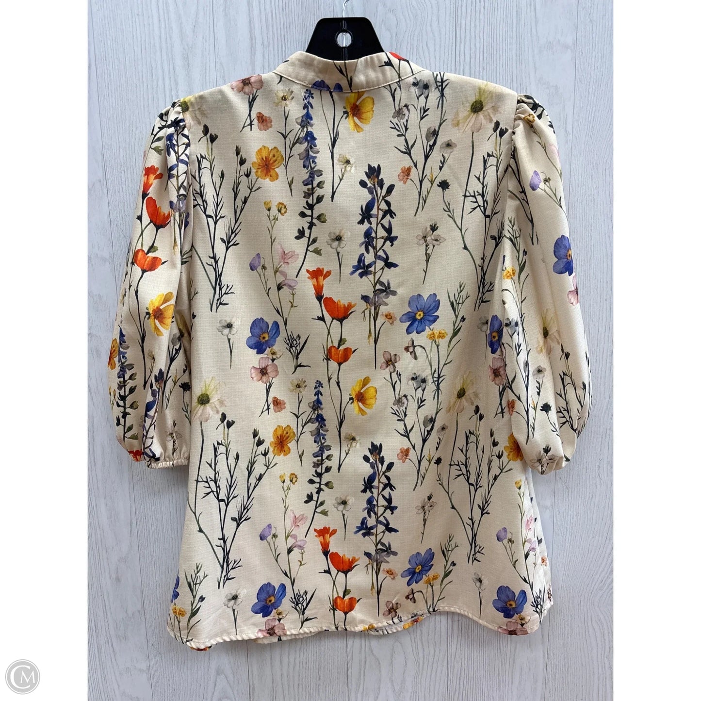 Top Short Sleeve By Shein In Floral Print, Size: S