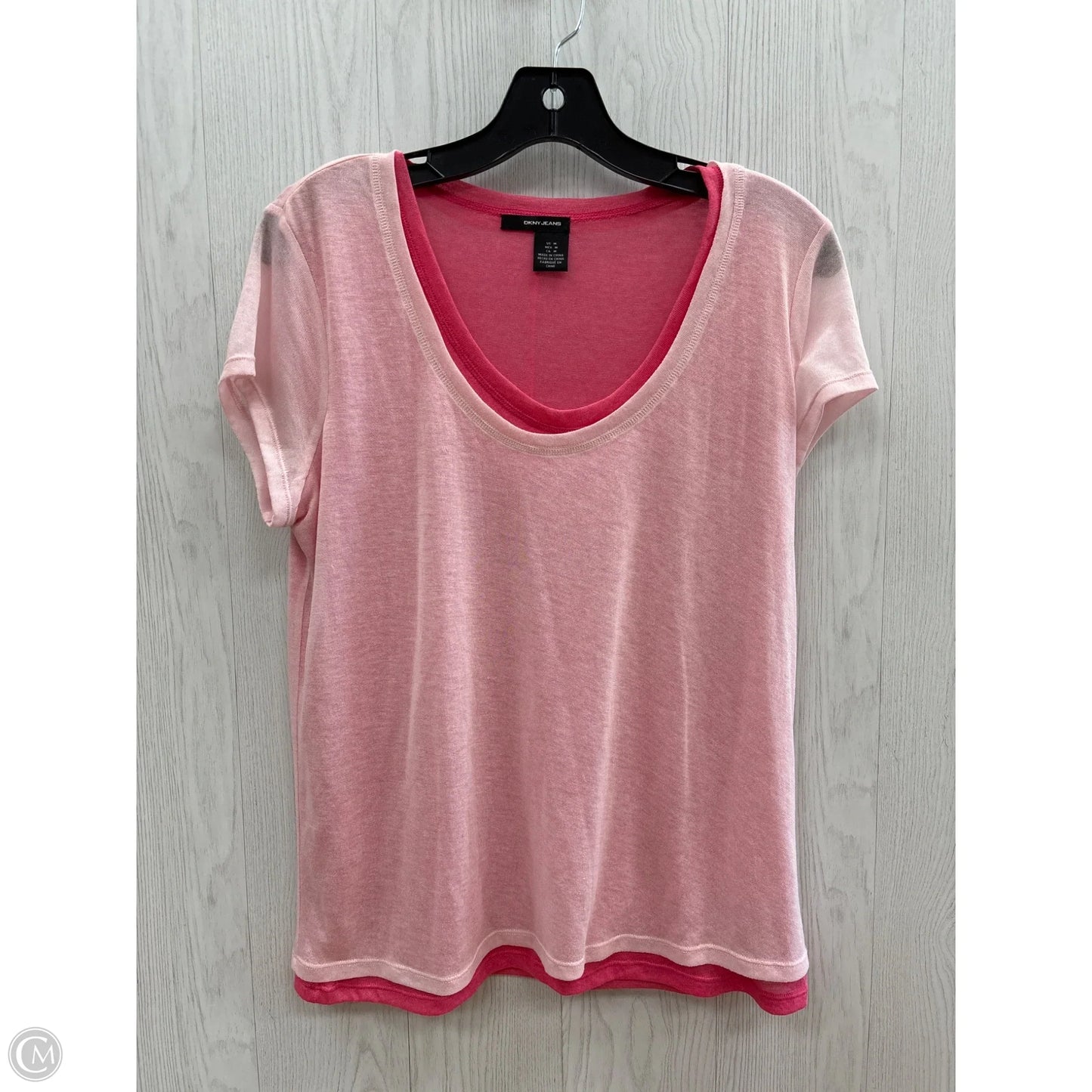 Top Short Sleeve Basic By Dkny In Pink, Size: M