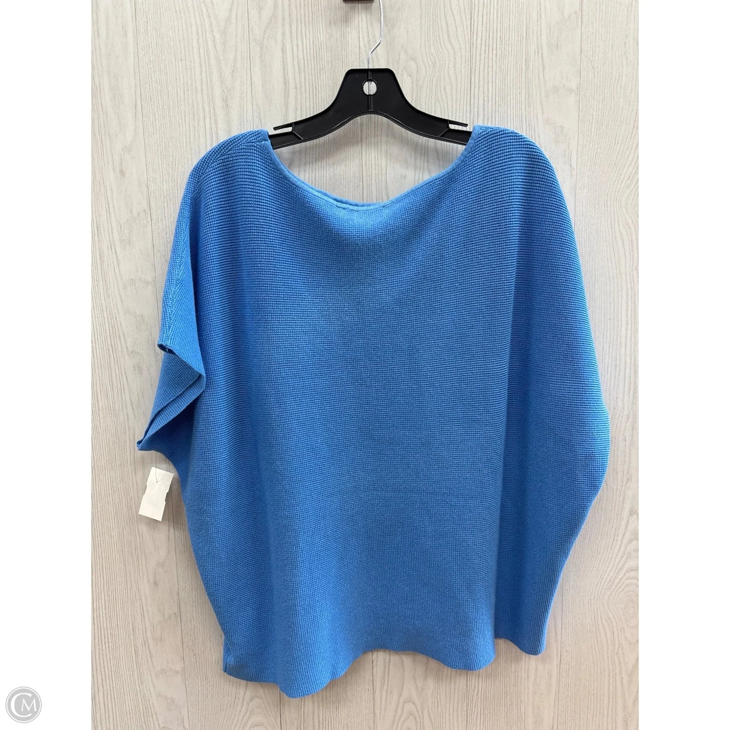 Top Short Sleeve By Cyrus Knits In Blue, Size: 1x