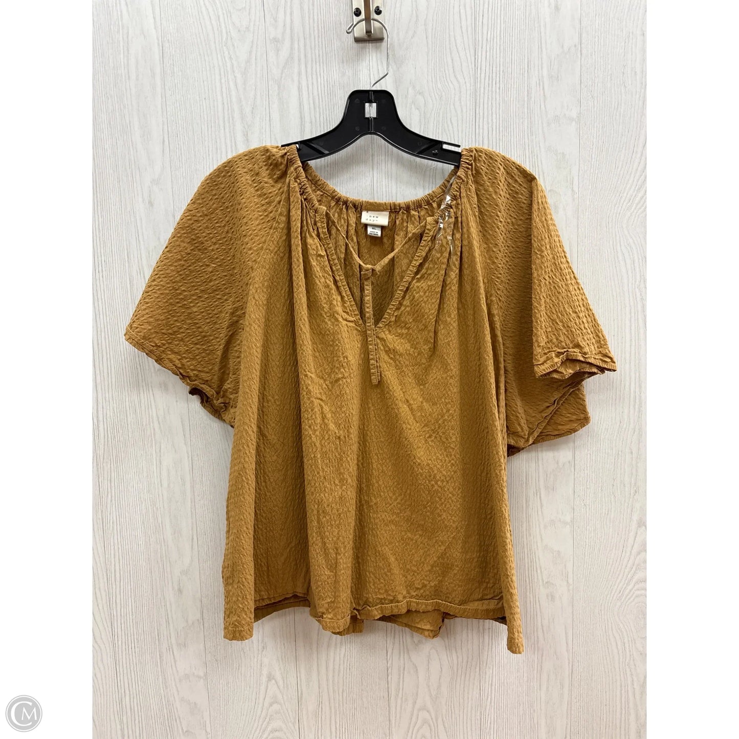 Top Short Sleeve By A New Day In Tan, Size: Xl