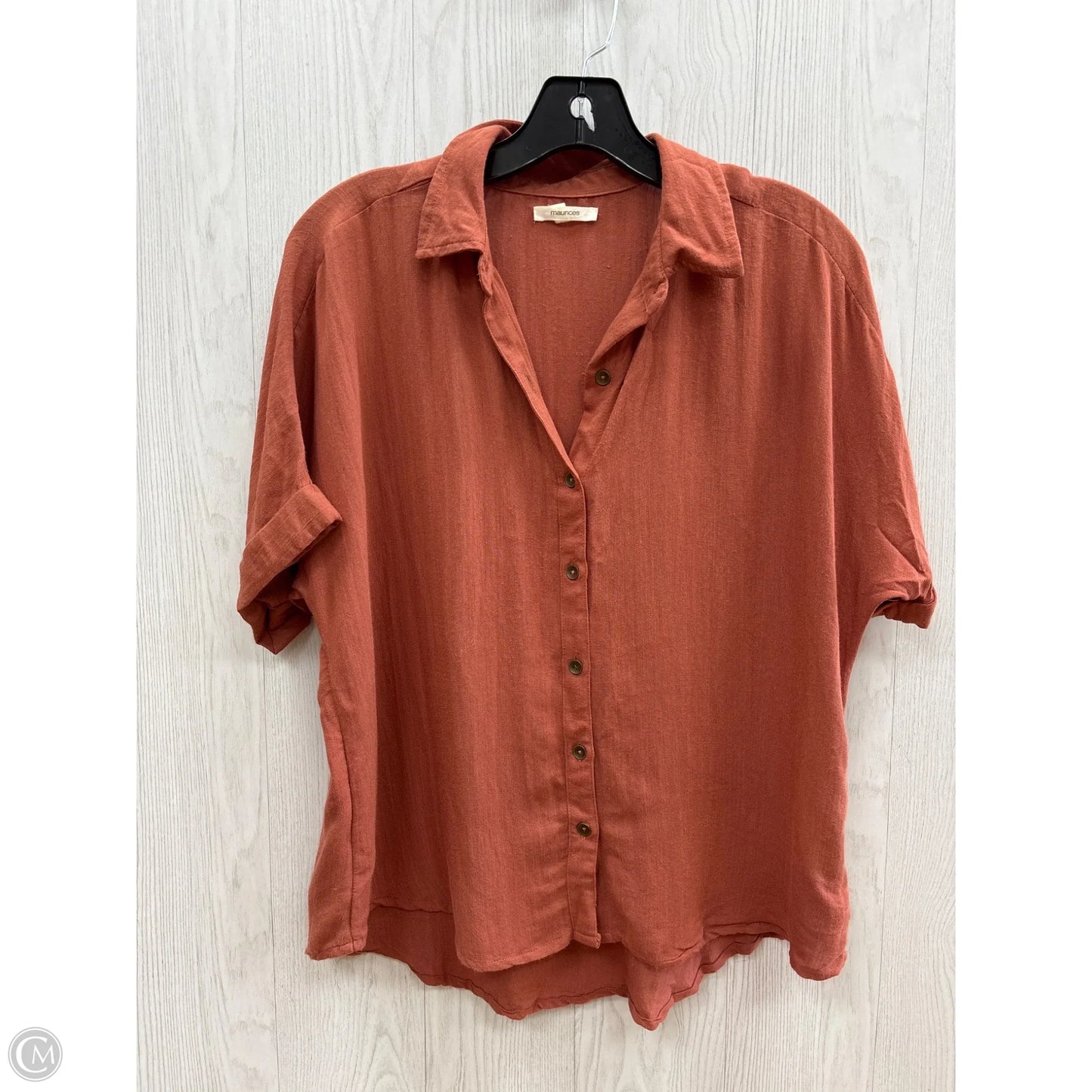 Top Short Sleeve By Maurices In Orange, Size: S