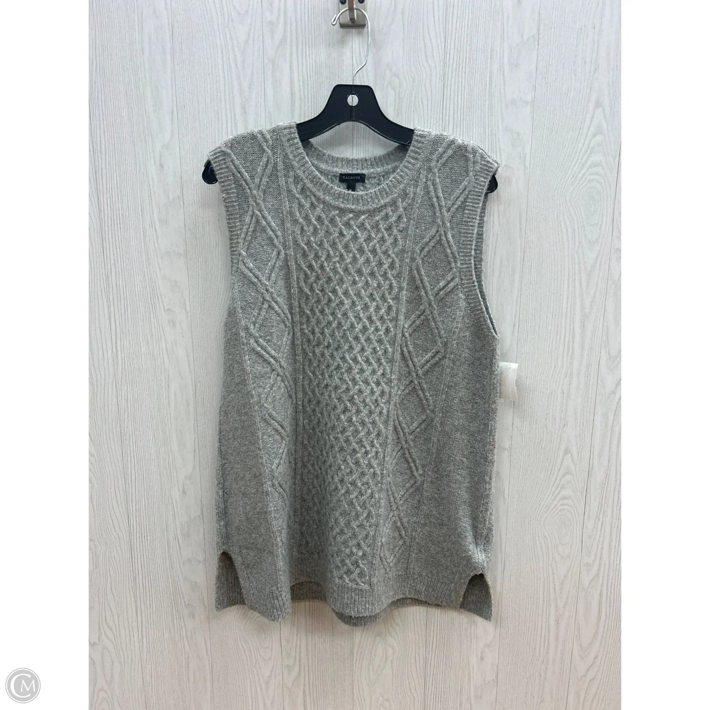 Vest Sweater By Talbots In Grey, Size: M