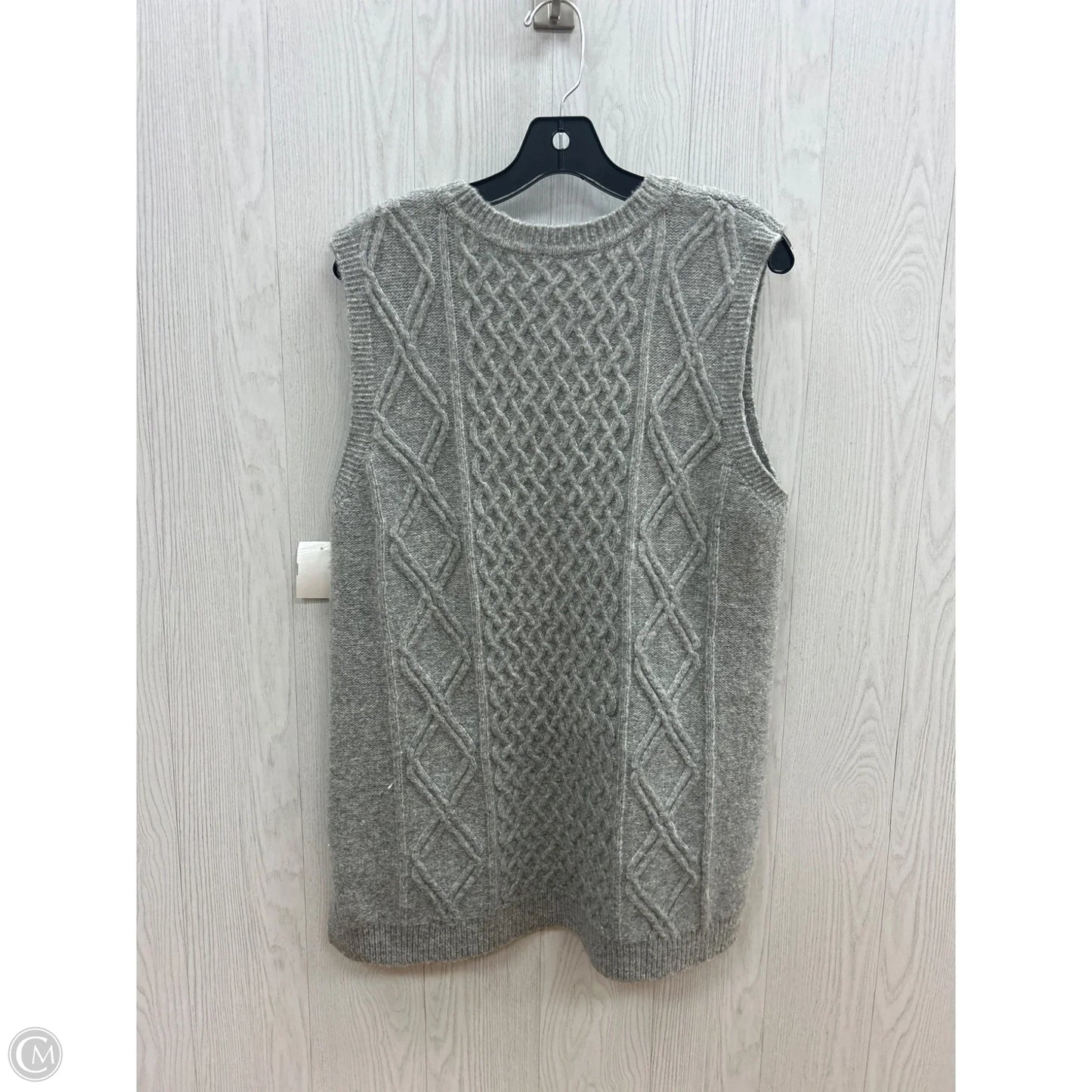 Vest Sweater By Talbots In Grey, Size: M